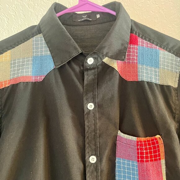 Mymstorm patchwork button down shirt - Picture 1 of 3